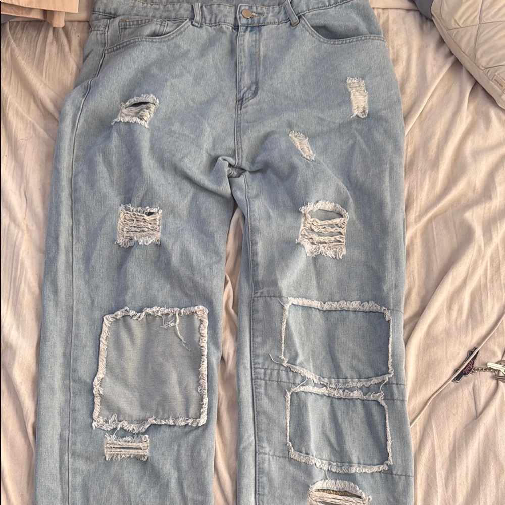 Distressed Light Blue Women's Jeans